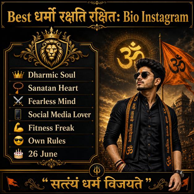 धर्मो रक्षति रक्षितः Bio Instagram