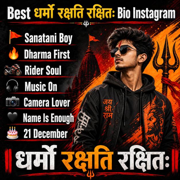 धर्मो रक्षति रक्षितः Bio Instagram