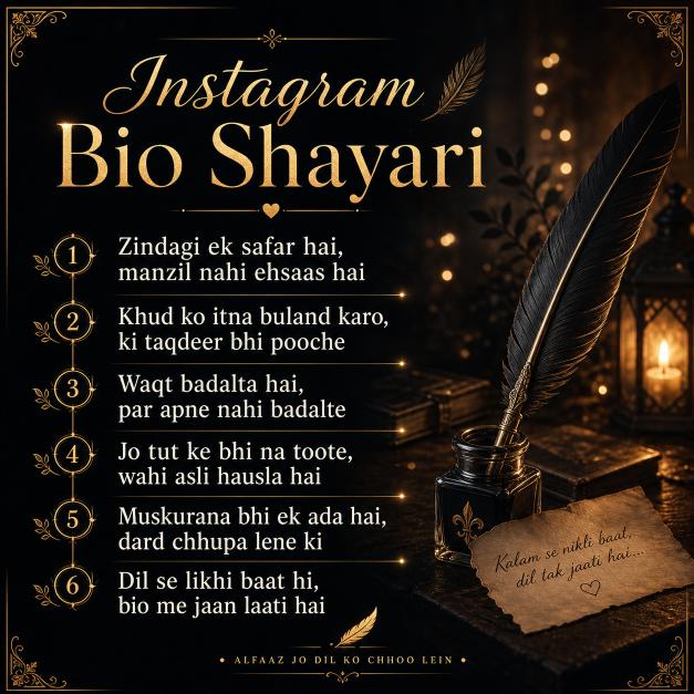 Best Instagram Bio Shayari - Attitude & Love