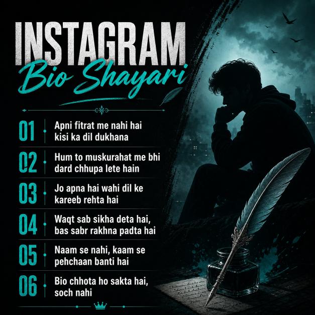 Best Instagram Bio Shayari - Attitude & Love