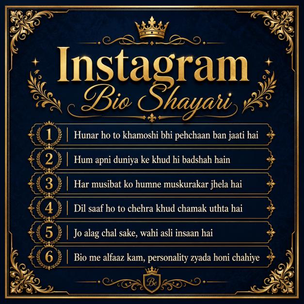 Best Instagram Bio Shayari - Attitude & Love