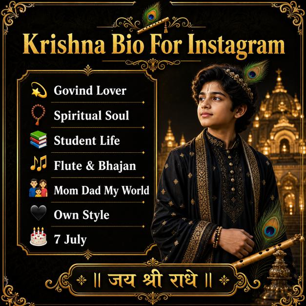 Krishna Bio For Instagram 2026: 135+ Unique Krishna Sada Sahayate & Radhe Krishna Bios