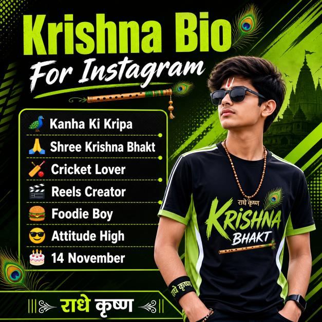 Krishna Bio For Instagram 2026: 135+ Unique Krishna Sada Sahayate & Radhe Krishna Bios