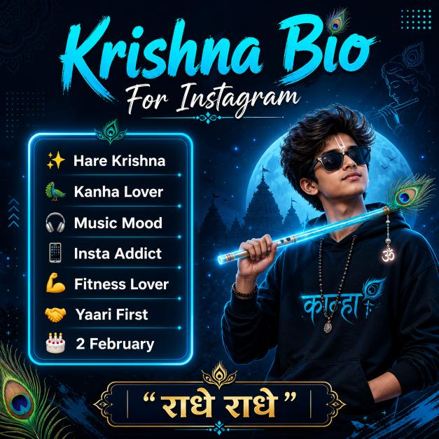 Krishna Bio For Instagram 2026: 135+ Unique Krishna Sada Sahayate & Radhe Krishna Bios