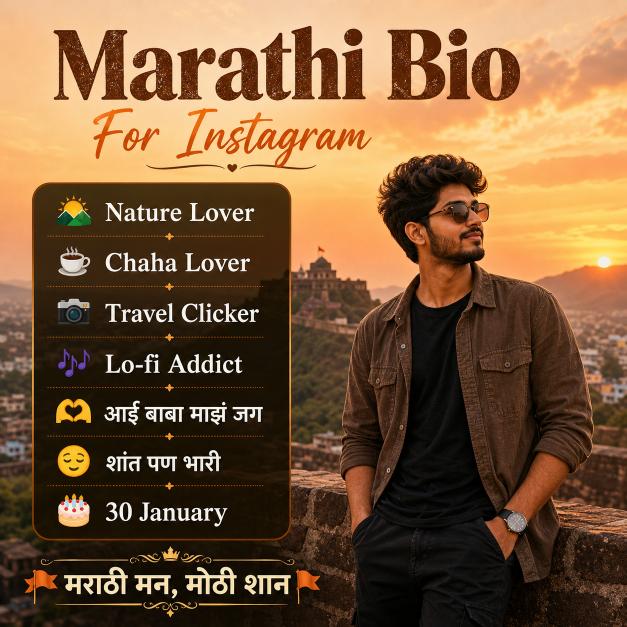 Best Marathi Bio for Instagram 2026: Royal, Attitude & Stylish