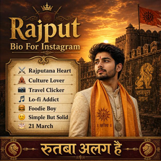 Best Rajput Bio for Instagram : Royal Attitude & Banna Styles