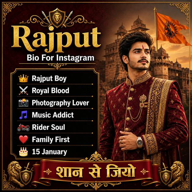 Best Rajput Bio for Instagram : Royal Attitude & Banna Styles
