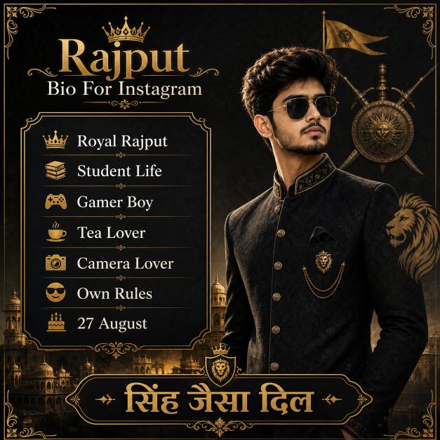 Best Rajput Bio for Instagram : Royal Attitude & Banna Styles
